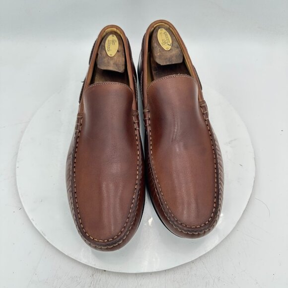 Paraboot Men Size 10 Brown Leather Pull On Penny Loafer Casual Driving Shoes - Picture 1 of 12